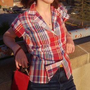 Vintage plaid XS/S collared shirt